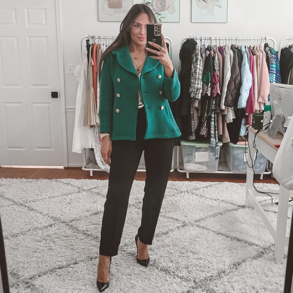 J.Crew Green Wool Stadium cloth by nello gori Coat - Picture 1 of 8